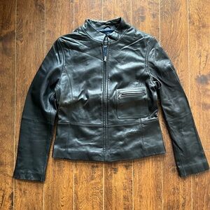Tahari leather jacket - size M